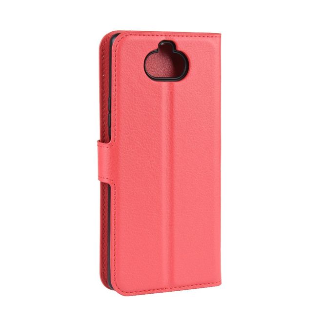 Sony Xperia 8 Handy Hülle - Litchi Leder Bookcover Series - rot