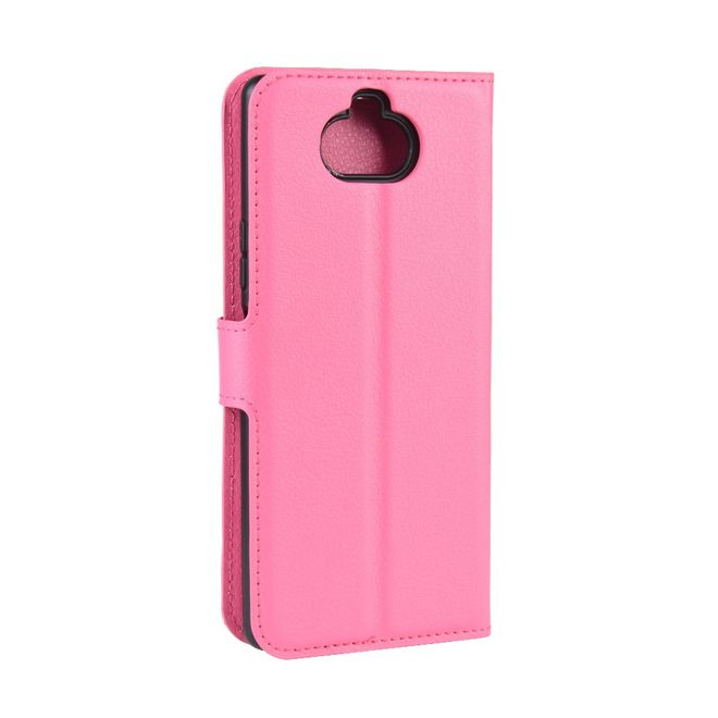 Sony Xperia 8 Handy Hülle - Litchi Leder Bookcover Series - rosa