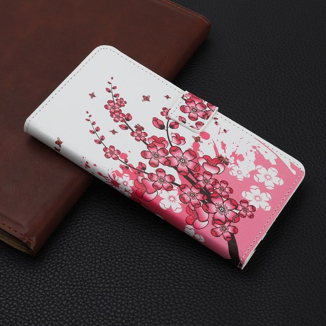 Huawei P20 Lite (2019) Handy Hülle - Leder Bookcover Image Series - pinke Blumen