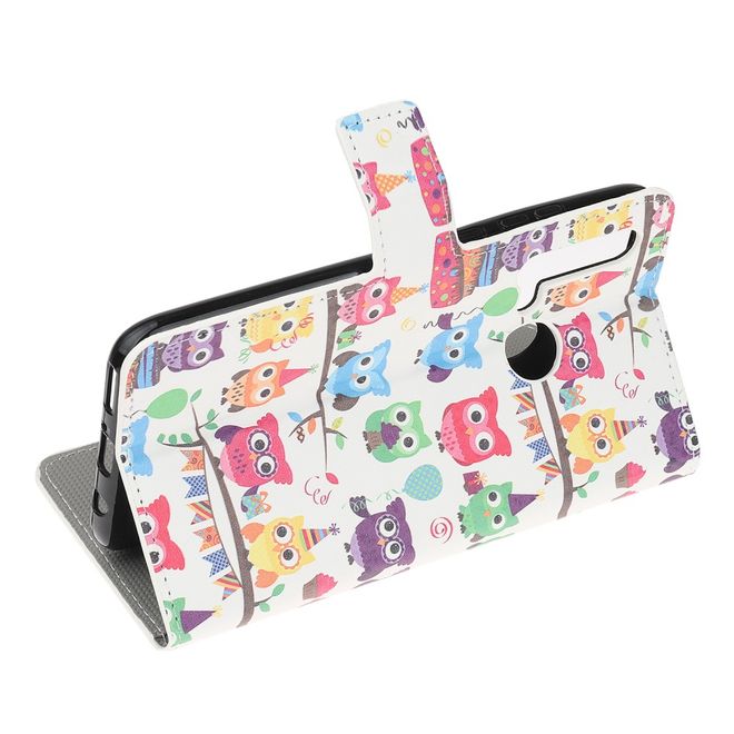 Huawei P20 Lite (2019) Handy Hülle - Leder Bookcover Image Series - Eulenfamilie