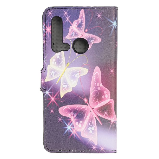 Huawei P20 Lite (2019) Handy Hülle - Leder Bookcover Image Series - leuchtende Schmetterlinge