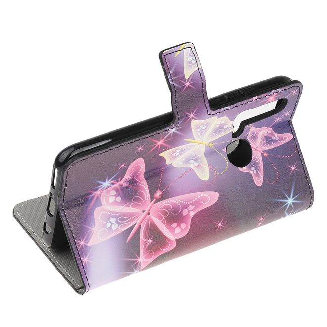 Huawei P20 Lite (2019) Handy Hülle - Leder Bookcover Image Series - leuchtende Schmetterlinge
