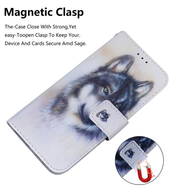 Xiaomi Mi 9 Lite Handy Hülle - Leder Bookcover Image Series - Wolf