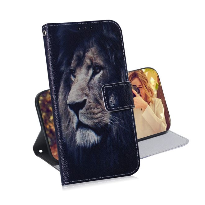 Xiaomi Mi 9 Lite Handy Hülle - Leder Bookcover Image Series - Löwe