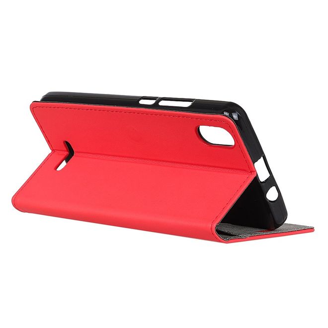 Wiko Y60 Handy Hülle - Classic III Leder Bookcover Series - rot