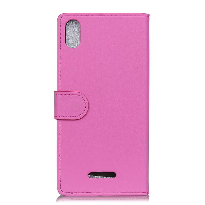 Wiko Y60 Handy Hülle - Classic III Leder Bookcover Series - rosa