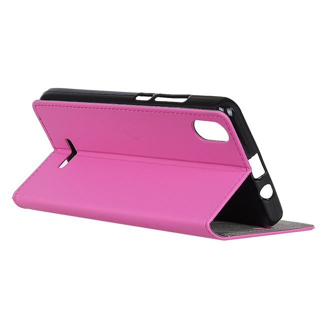 Wiko Y60 Handy Hülle - Classic III Leder Bookcover Series - rosa