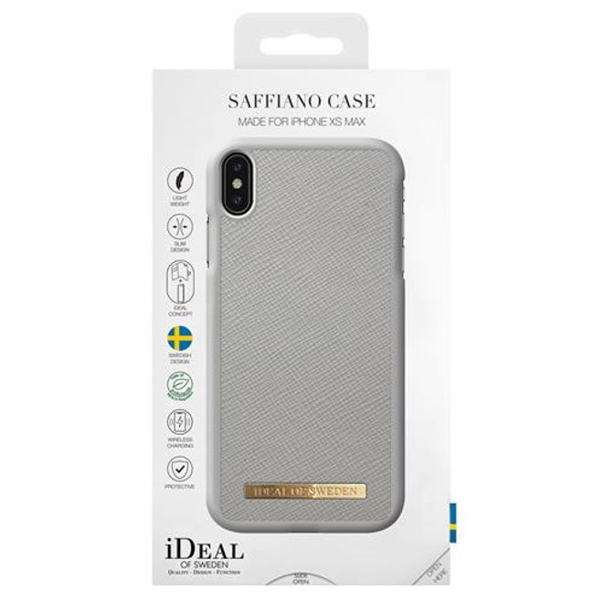 iDeal of Sweden - iPhone XS Max case - Fashion Case Saffiano - light gray