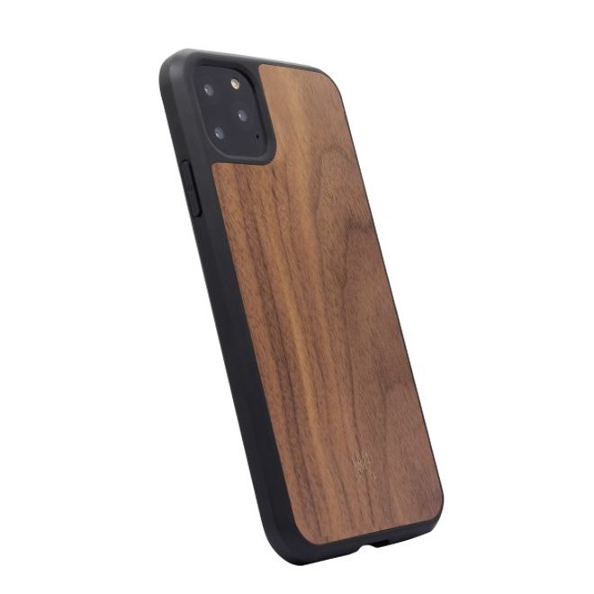 WOODCESSORIES - iPhone 11 Pro Hülle - Echtholz EcoBump - Walnuss/Schwarz