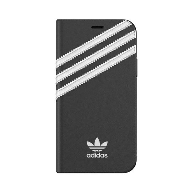 Adidas - iPhone 11 Pro Hülle - PU Bookcover mit Logo und Streifen - schwarz/weiss