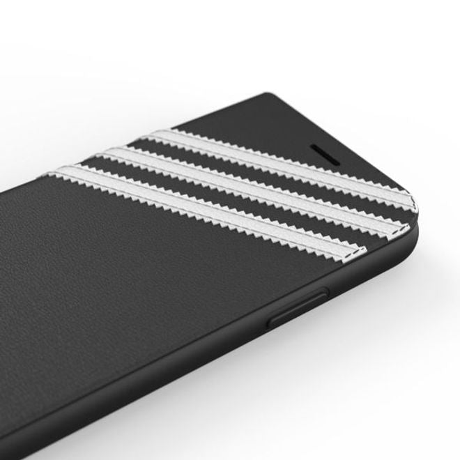 Adidas - iPhone 11 Pro Hülle - PU Bookcover mit Logo und Streifen - schwarz/weiss