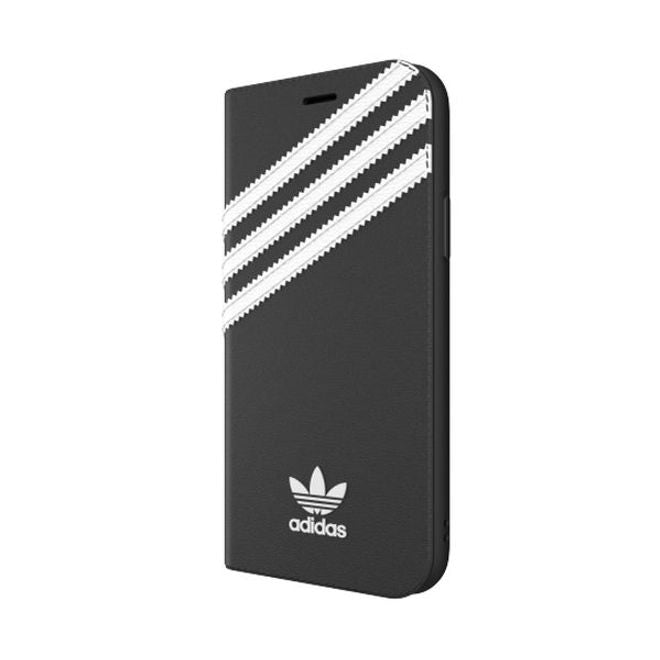 Adidas - iPhone 11 Pro Hülle - PU Bookcover mit Logo und Streifen - schwarz/weiss