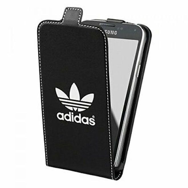 Adidas - Samsung Galaxy S5 Hülle - Leder Flipcover - schwarz/weiss