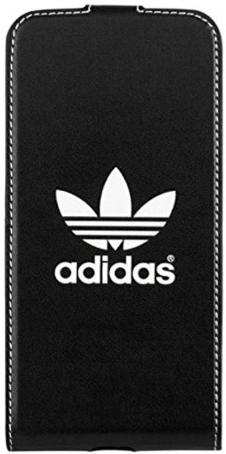 Adidas - Samsung Galaxy S5 Hülle - Leder Flipcover - schwarz/weiss