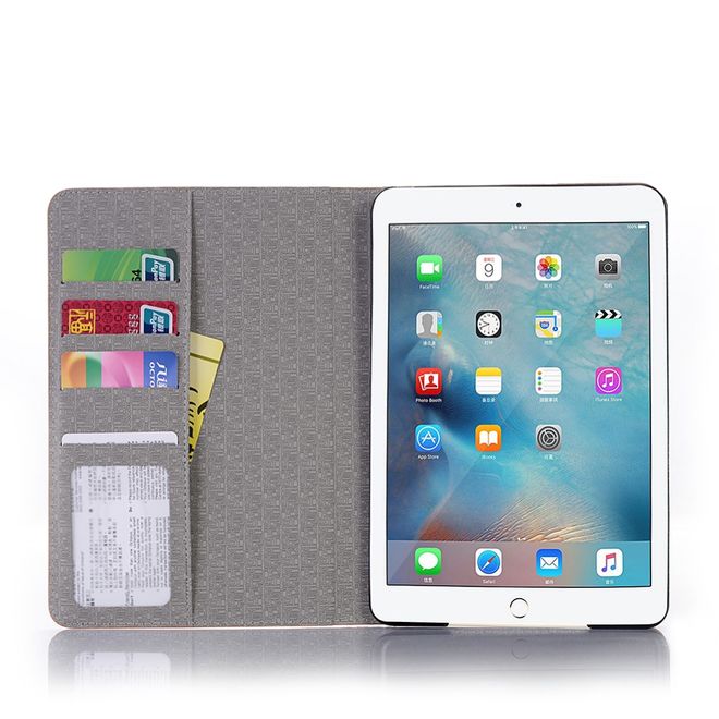 iPad 10.2 Case - Leather Book Cover - Map Cutout - Grey