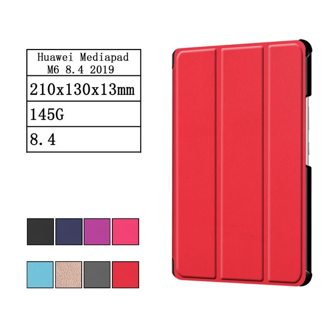 Huawei MediaPad M6 8.4 Hülle - Dreifach faltbares Leder Case - rot