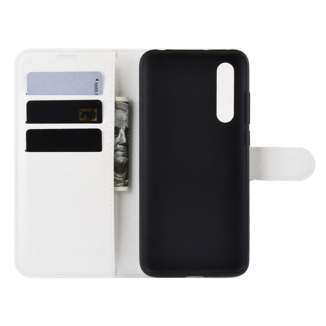 Xiaomi Mi 9 Pro / Mi 9 Pro 5G Handy Hülle - Litchi Leder Bookcover Series - weiss