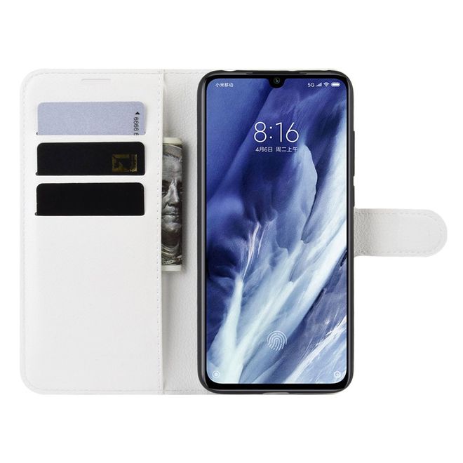 Xiaomi Mi 9 Pro / Mi 9 Pro 5G Handy Hülle - Litchi Leder Bookcover Series - weiss