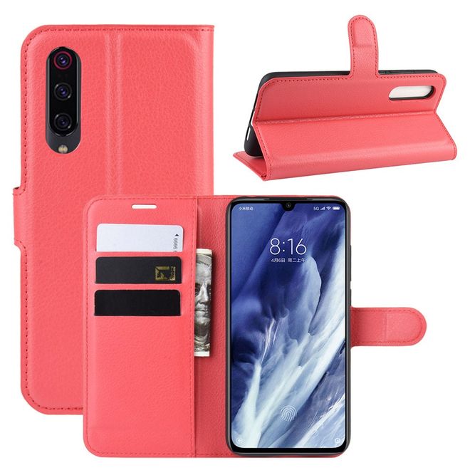 Xiaomi Mi 9 Pro / Mi 9 Pro 5G Handy Hülle - Litchi Leder Bookcover Series - rot