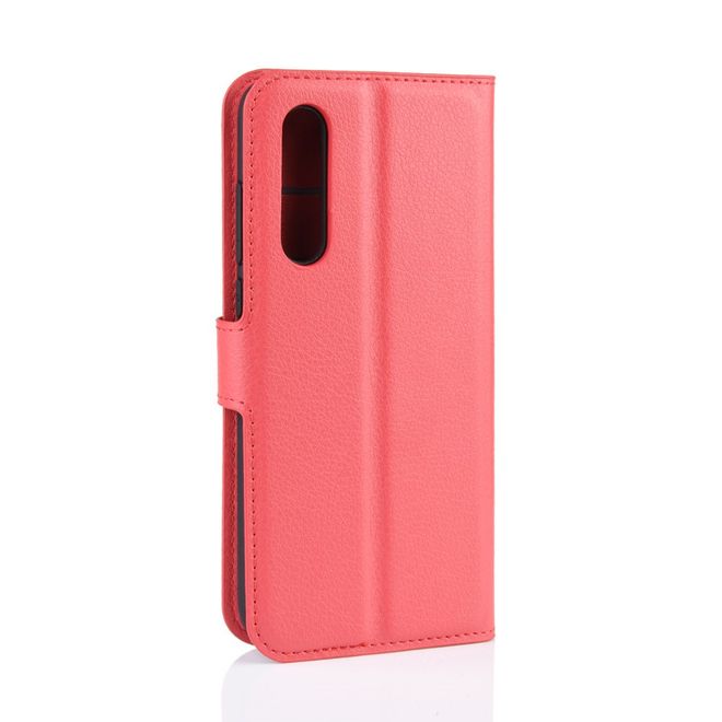 Xiaomi Mi 9 Pro / Mi 9 Pro 5G Handy Hülle - Litchi Leder Bookcover Series - rot