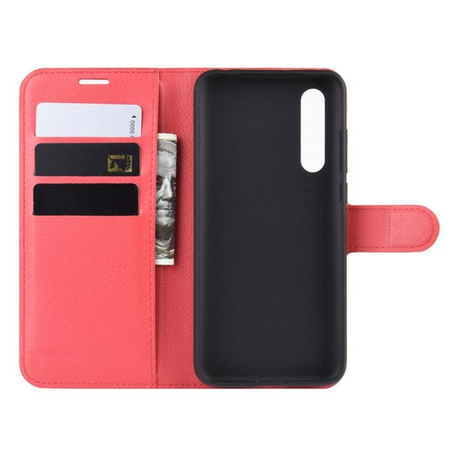 Xiaomi Mi 9 Pro / Mi 9 Pro 5G Handy Hülle - Litchi Leder Bookcover Series - rot