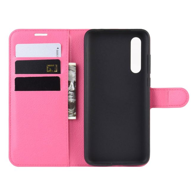 Xiaomi Mi 9 Pro / Mi 9 Pro 5G Handy Hülle - Litchi Leder Bookcover Series - pink