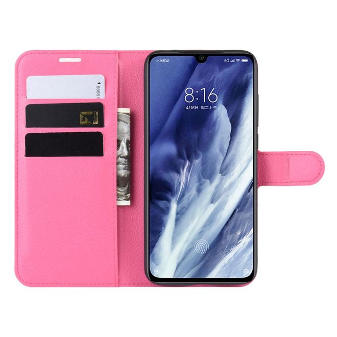 Xiaomi Mi 9 Pro / Mi 9 Pro 5G Handy Hülle - Litchi Leder Bookcover Series - pink