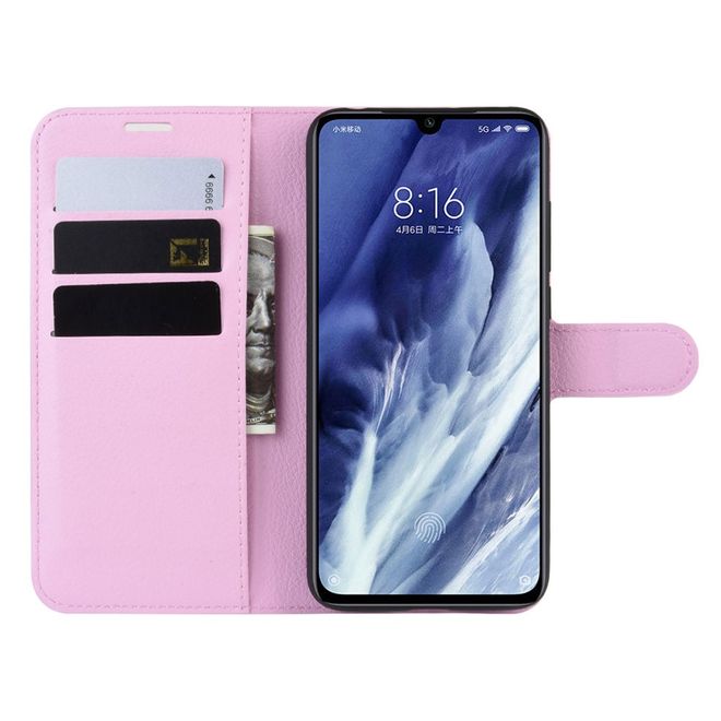 Xiaomi Mi 9 Pro / Mi 9 Pro 5G Handy Hülle - Litchi Leder Bookcover Series - rosa