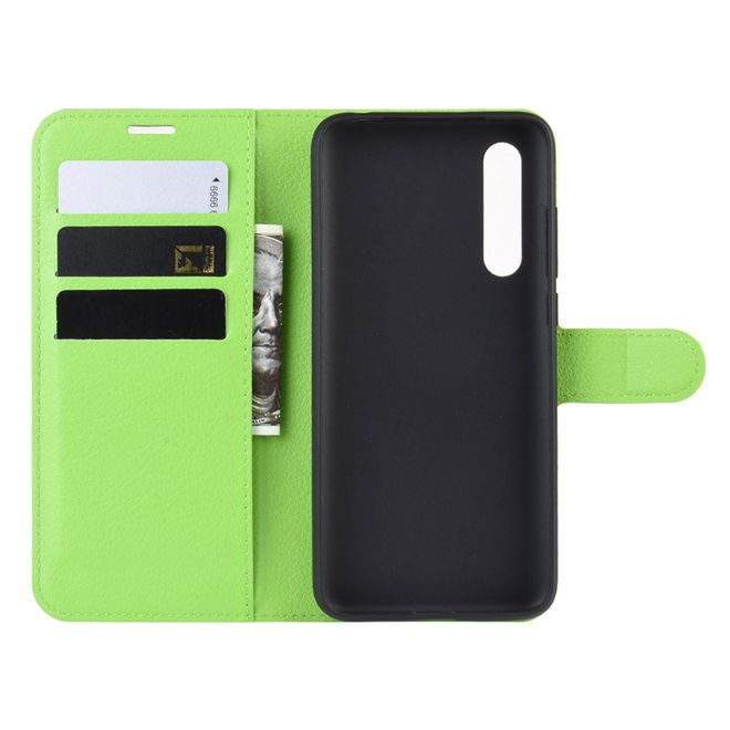 Xiaomi Mi 9 Pro / Mi 9 Pro 5G Handy Hülle - Litchi Leder Bookcover Series - grün