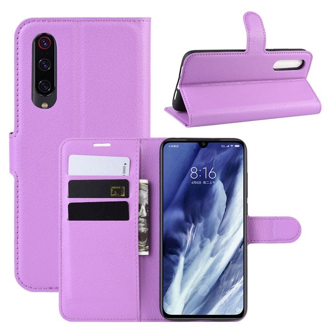 Xiaomi Mi 9 Pro / Mi 9 Pro 5G Handy Hülle - Litchi Leder Bookcover Series - purpur