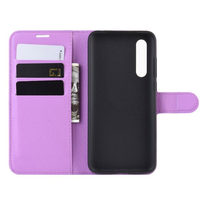 Xiaomi Mi 9 Pro / Mi 9 Pro 5G Handy Hülle - Litchi Leder Bookcover Series - purpur