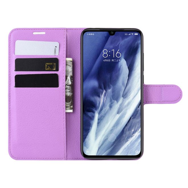 Xiaomi Mi 9 Pro / Mi 9 Pro 5G Handy Hülle - Litchi Leder Bookcover Series - purpur