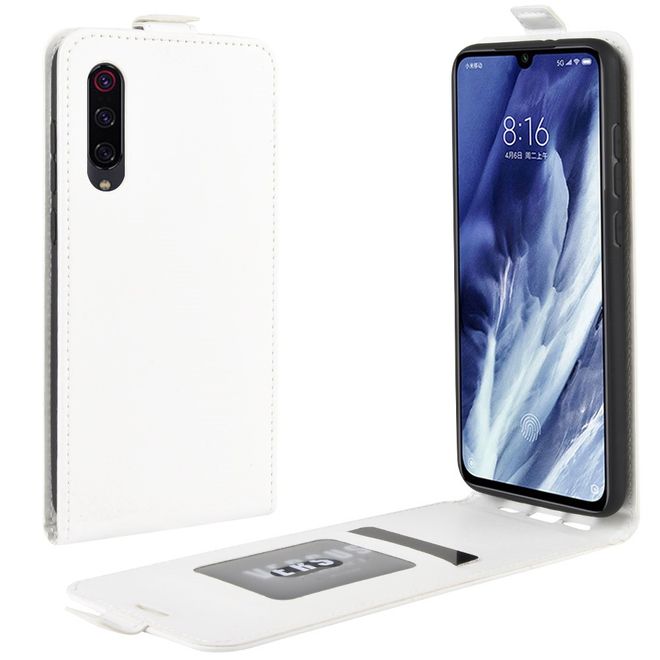 Xiaomi Mi 9 Pro / Mi 9 Pro 5G Handyhülle - Crazy Horse Leder Flipcase - vertikal - weiss