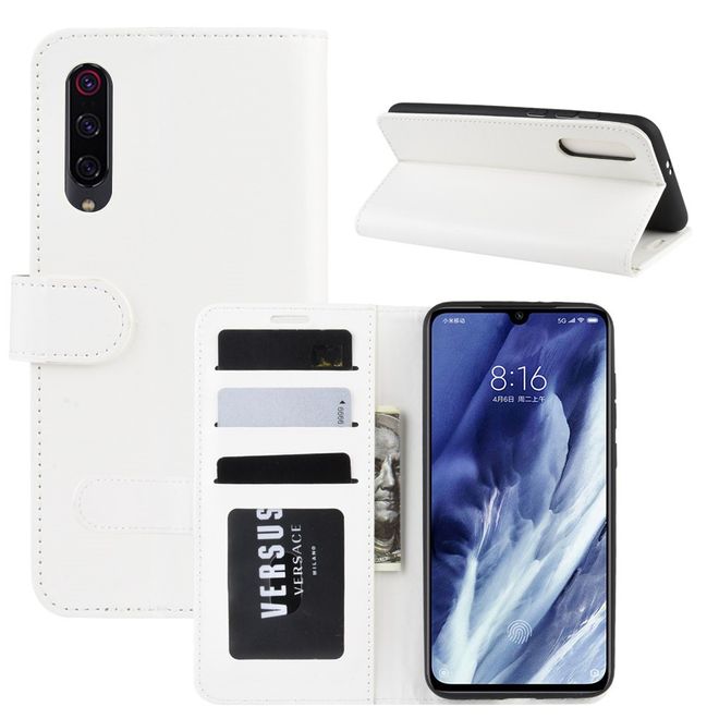 Xiaomi Mi 9 Pro / Mi 9 Pro 5G Handyhülle - Crazy Horse Leder Bookcover Series - weiss