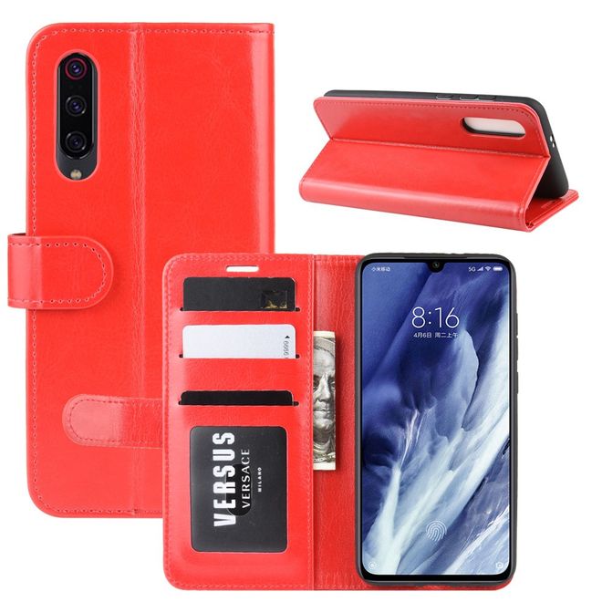 Xiaomi Mi 9 Pro / Mi 9 Pro 5G Handyhülle - Crazy Horse Leder Bookcover Series - rot