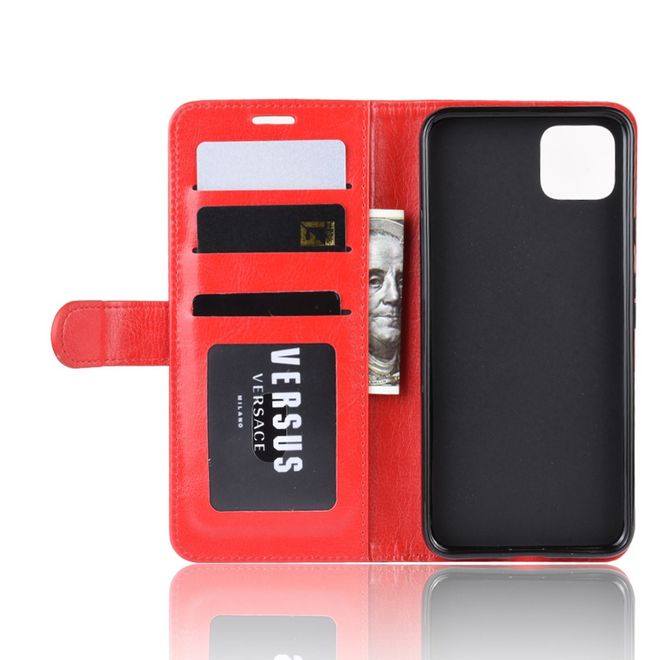 Google Pixel 4 XL Handyhülle - Crazy Horse Leder Bookcover Series - rot