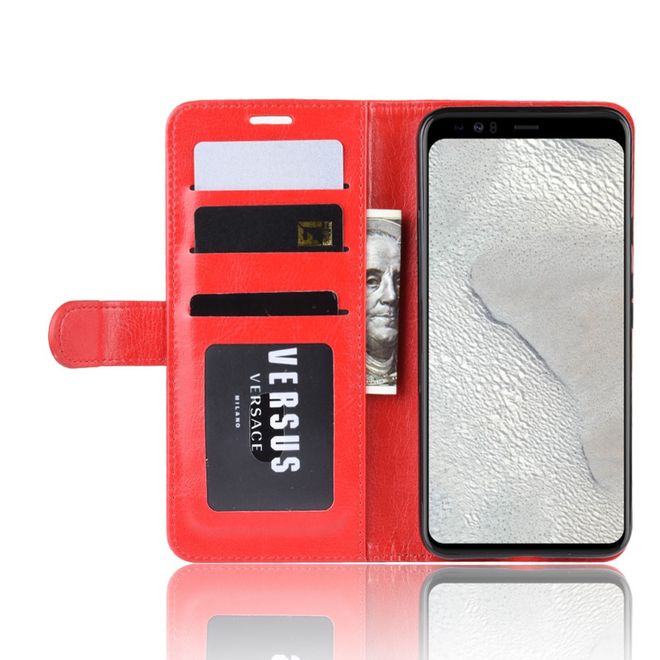 Google Pixel 4 XL Handyhülle - Crazy Horse Leder Bookcover Series - rot