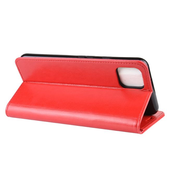 Google Pixel 4 XL Handyhülle - Crazy Horse Leder Bookcover Series - rot