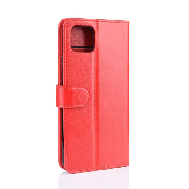 Google Pixel 4 XL Handyhülle - Crazy Horse Leder Bookcover Series - rot