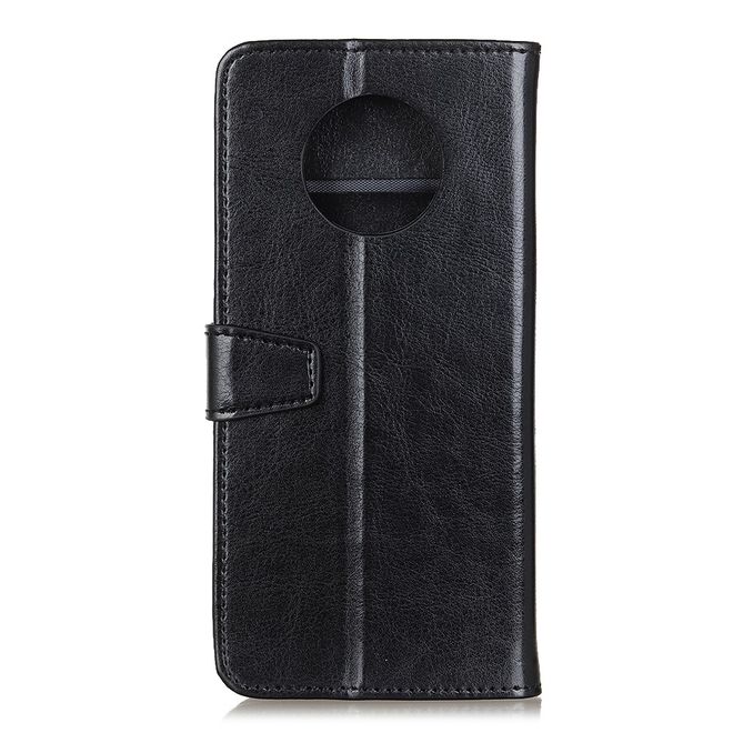 OnePlus 7T Handyhülle - Crazy Horse Leder Bookcover Series - schwarz