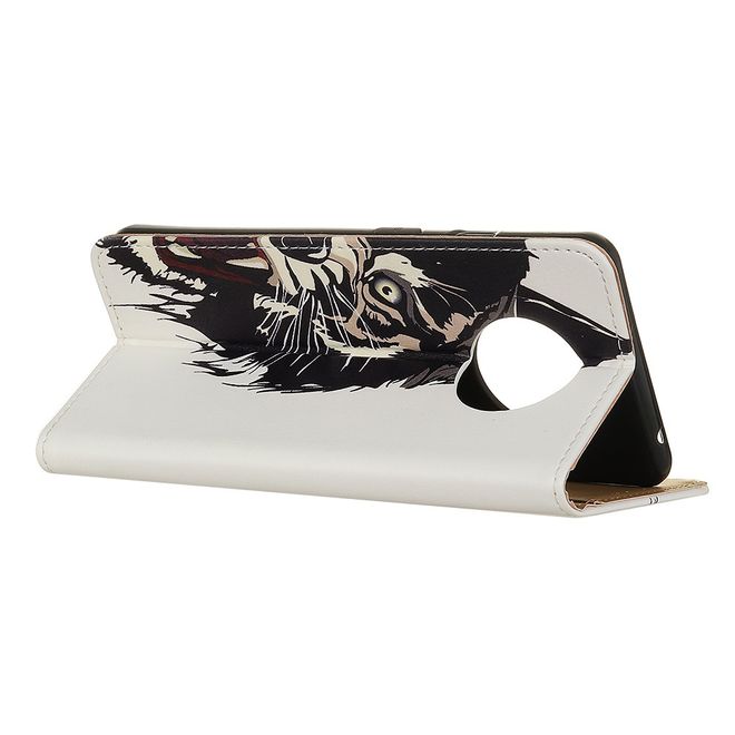 OnePlus 7T Handy Hülle - Leder Bookcover Image Series - Tigermuster