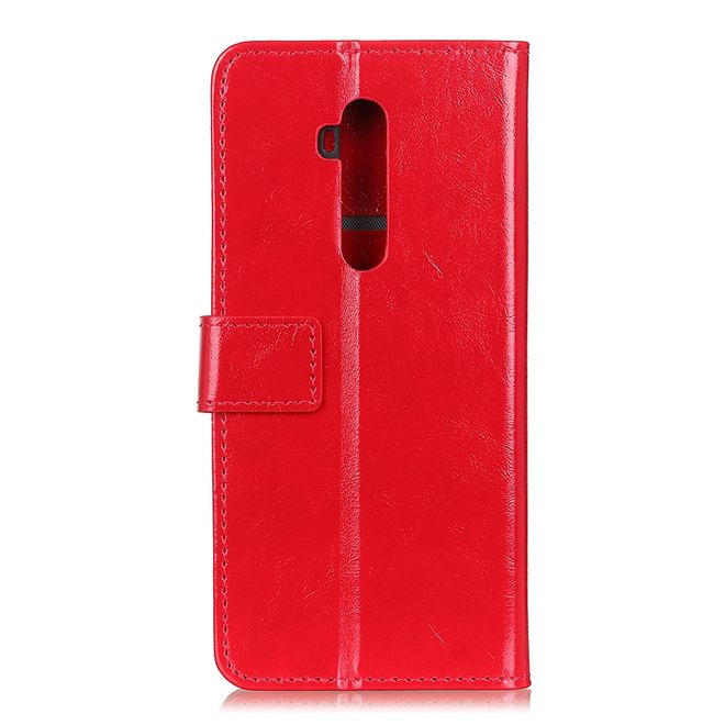 OnePlus 7T Pro Handyhülle - Crazy Horse Leder Bookcover Series - rot