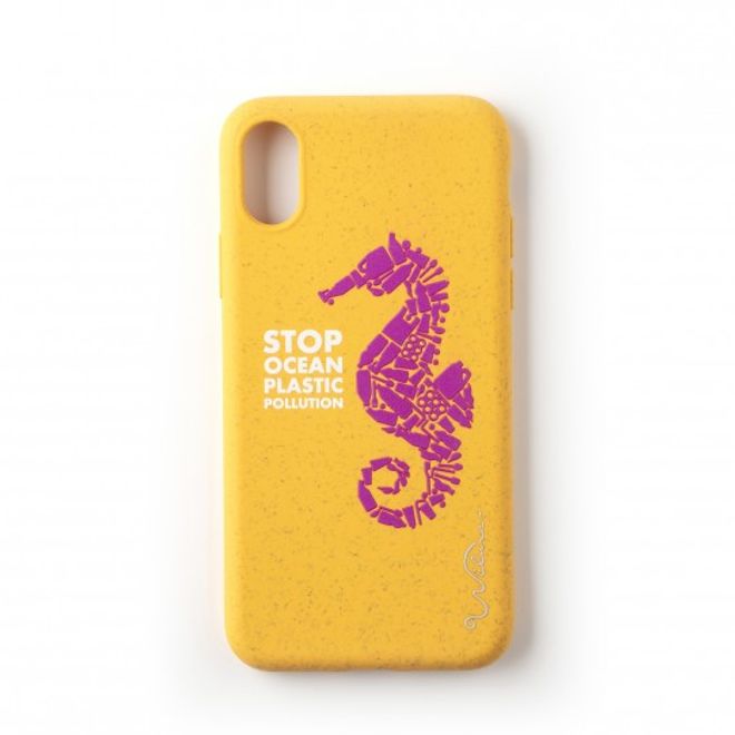 Wilma - iPhone XS / X Hülle - biologisch abbaubar - Stop Plastic Seahorse - orange
