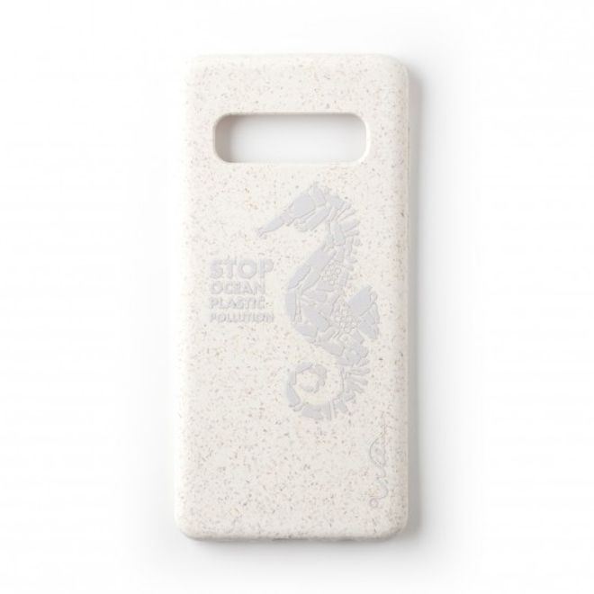 Wilma - Samsung Galaxy S10 Hülle - biologisch abbaubar - Stop Plastic Matt Seahorse - weiss