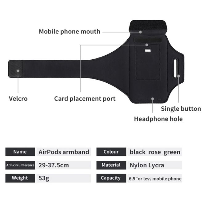 Universal - Sport Armband für Smartphones bis 6.5" - Fach für AirPods Ladecase - pink/gelb