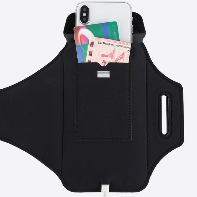 Universal - Sport Armband für Smartphones bis 6.5" - Fach für AirPods Ladecase - pink/gelb