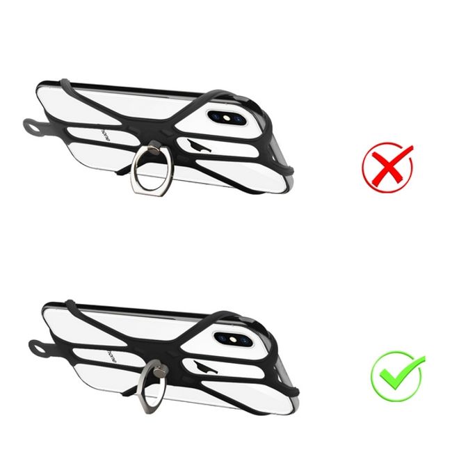 MU Style - Universal Silikon Handykette mit Standfunktion - schwarz