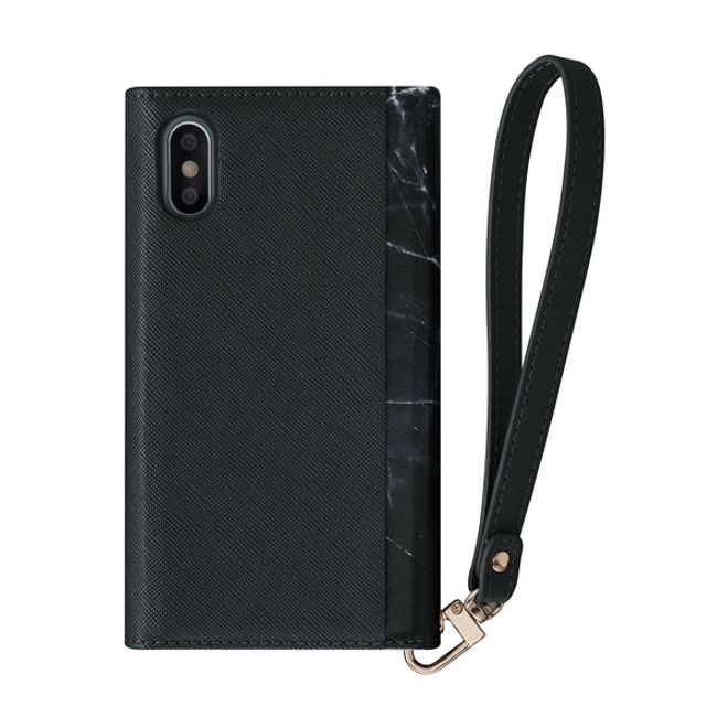 HABITU - iPhone XS / X Hülle - Canadian Designer Clutch - Eris Series - schwarzer Marmor