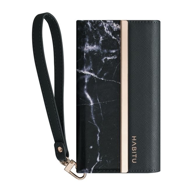 HABITU - iPhone XS / X Hülle - Canadian Designer Clutch - Eris Series - schwarzer Marmor