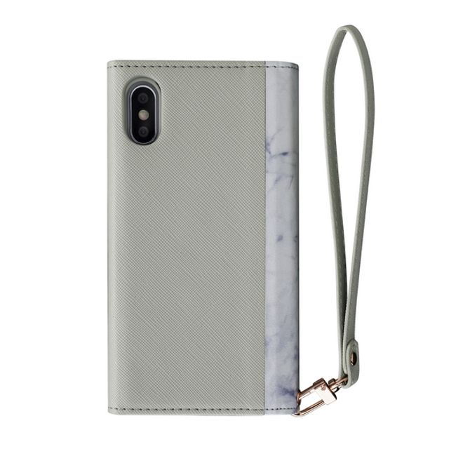 HABITU - iPhone XS / X Hülle - Canadian Designer Clutch - Eris Series - weisser Marmor